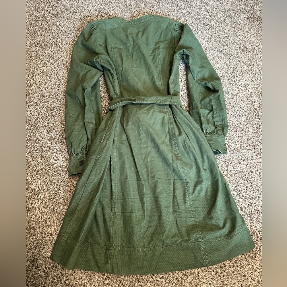 Boden Olive Green Button-Front Midi Dress - Picture 5 of 6